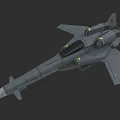 Military Weapon Fighter Jet Gray Aerodynamic Design 3D Model with Streamlined Body and Military Features