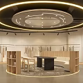 Modern Clothing Store Interior Design With Hanging Clothes Display Racks And Lighting