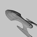Futuristic Spaceship With Sleek Metallic Design And Illuminated Lights In Starry Space