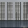 Modern Metal Grid Swing Doors For Interior Partition And Space Design 3d model