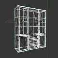Modern Wooden Sideboard Cabinet With Glass Doors Open Shelves And Drawers
