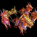 Three Dragon Shaped Game Movie Characters With Ornate Design And Vibrant Colors