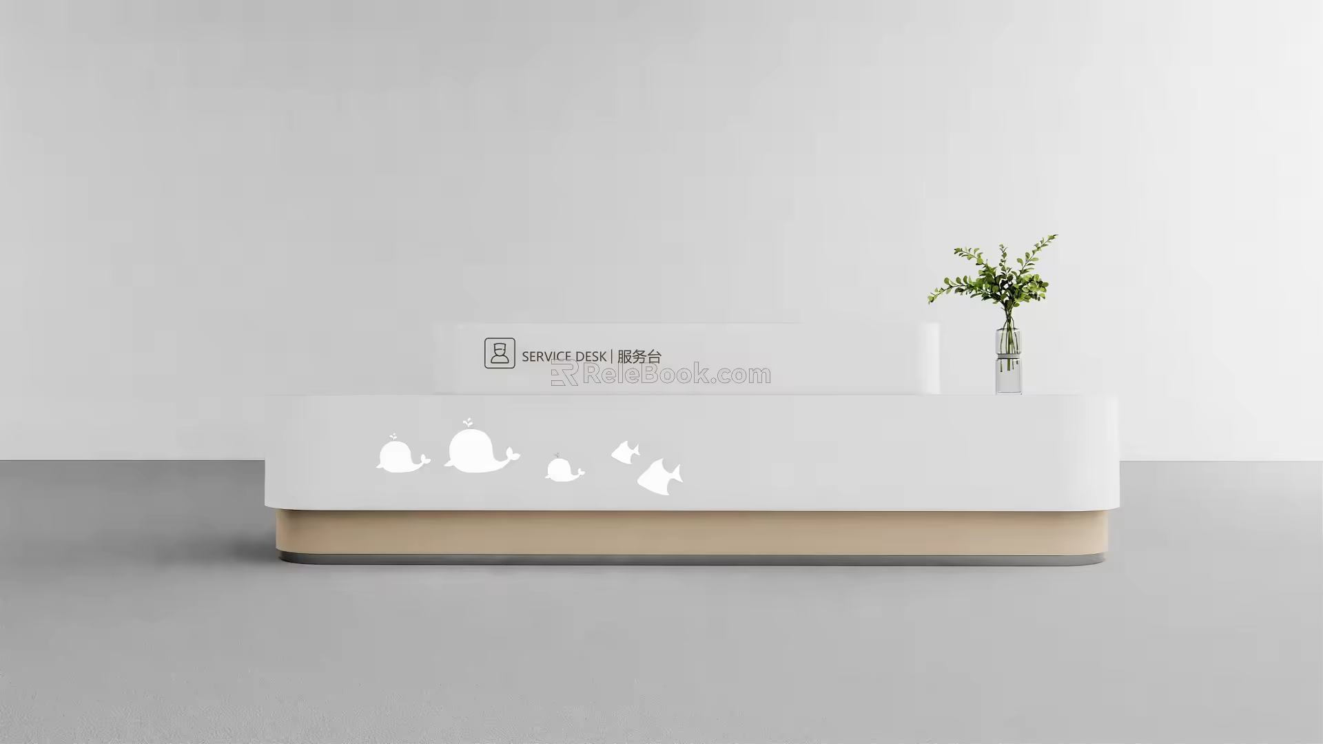Modern reception desk 3d model