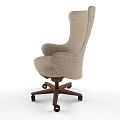 Modern Comfortable Linen Office Chair With Swivel Base And Rolling Casters