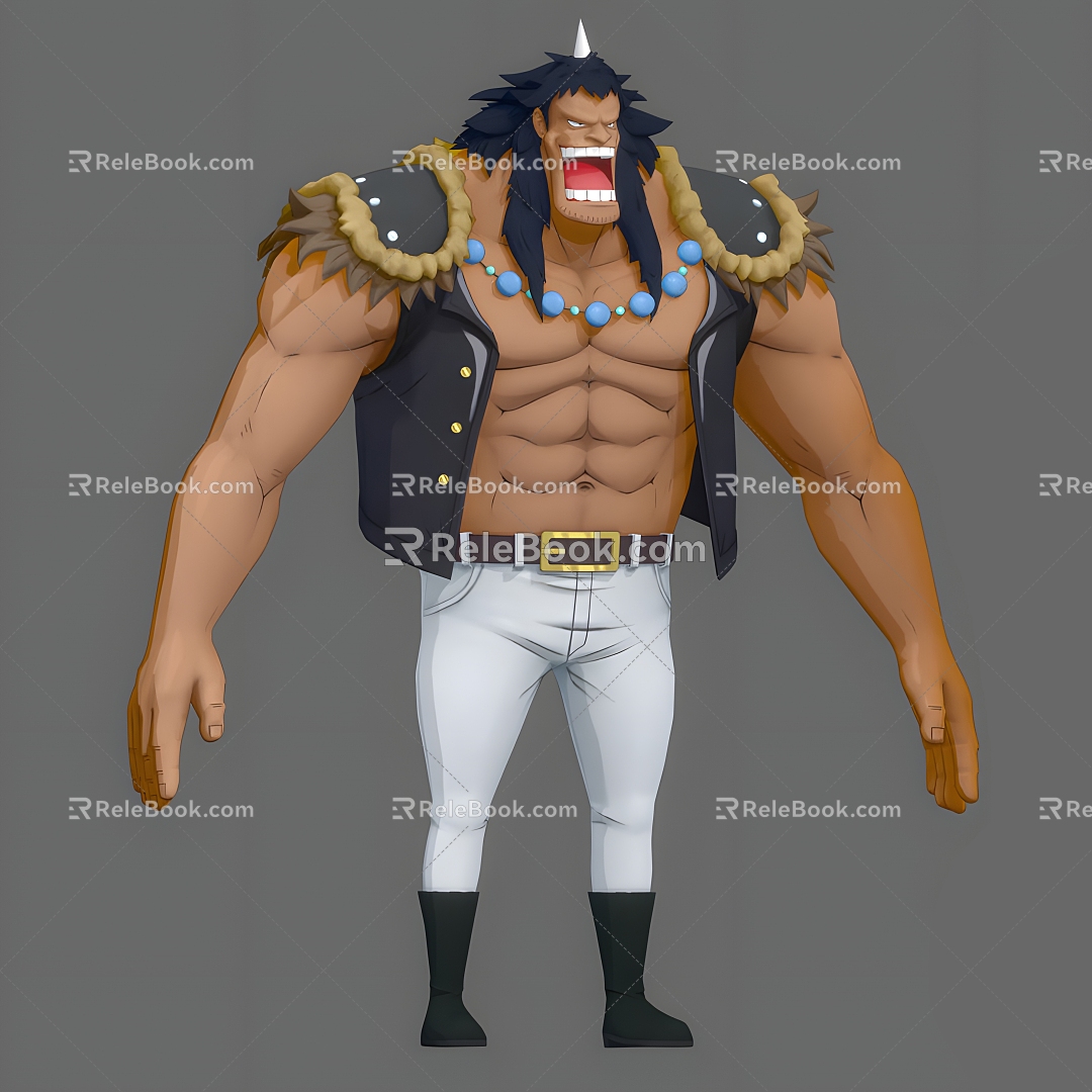 One Piece Cartoon Pirate Cartoon Animation Game One Piece Pirate Movie Thieves Beast Pirate Can Do Action 3d model