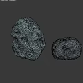 Two Gray Decorative Rockery Stones With Natural Hole Patterns For Garden Landscaping