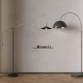 Modern Interior Floor Lamps With Arched Stands Dark Shades And Wooden Floor