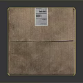 Durable Brown Cardboard Box With Handle Hole Side Barcode And Recycling Symbol