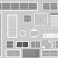 Various Types Of White Air Conditioner Vents With Assorted Design Styles