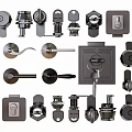 Modern lock key lock cylinder filing cabinet file cabinet lock cable hardware 3d model