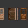 Wooden Doors With Glass Panes And Multiple Door Frames Design