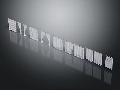 Modern White Decorative Panels With Grid And Slat Patterns Arranged Neatly On Dark Surface 3d model