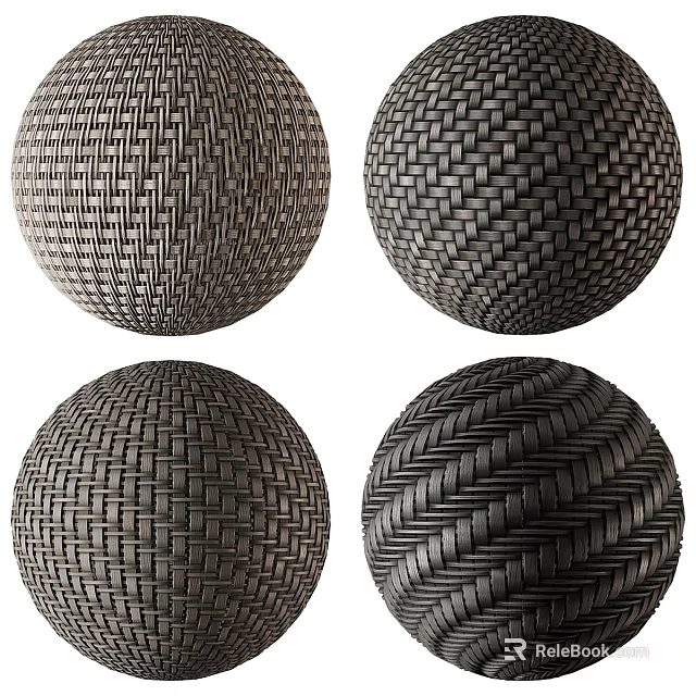 Woven Sphere Components With Different Intricate Textured Weave Patterns Design 3d model
