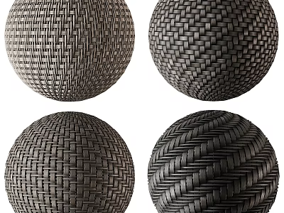 Woven Sphere Components With Different Intricate Textured Weave Patterns Design 3d model