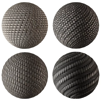 Woven Sphere Components With Different Intricate Textured Weave Patterns Design 3d model