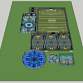 Garden Landscape Design Featuring Soccer Field Basketball Courts And Circular Areas