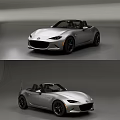 Silver Convertible Sports Car Front And Side Profile Exterior Design