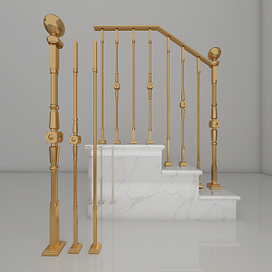 European Style Railing Stair Railing 3d model