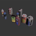 Colorful Food Storage Bottles With Different Labels And Various Sizes