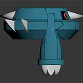 Futuristic Blue Mechanical Creature With Round Body And Spiked Appendages