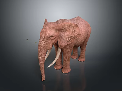 Exquisite Hand Carved Elephant Sculpture Featuring Intricate Details and Artistic Design 3d model