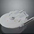 Futuristic White Spacecraft Model With Disc Shaped Structure For Cosmic Exploration
