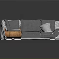 Modern Gray L Shaped Sofa With Comfortable Cushions And Armrest Design
