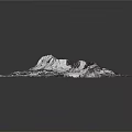 Black And White Mountain Texture Carpet With Abstract Design For Home Decor