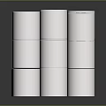 Neatly Stacked White Paper Rolls With Orange Cores On Gray Reflective Background