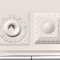 Elegant Ceiling Design With Floral Motifs Recessed Lighting Square Circular Patterns And Carved Trim