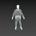 Game and Movie Character in White Suit with Black Shirt and Glasses 3D Model Design