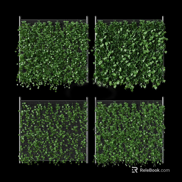 Vertical Garden Green Wall Design With Lush Foliage And Mesh Support Structure 3d model
