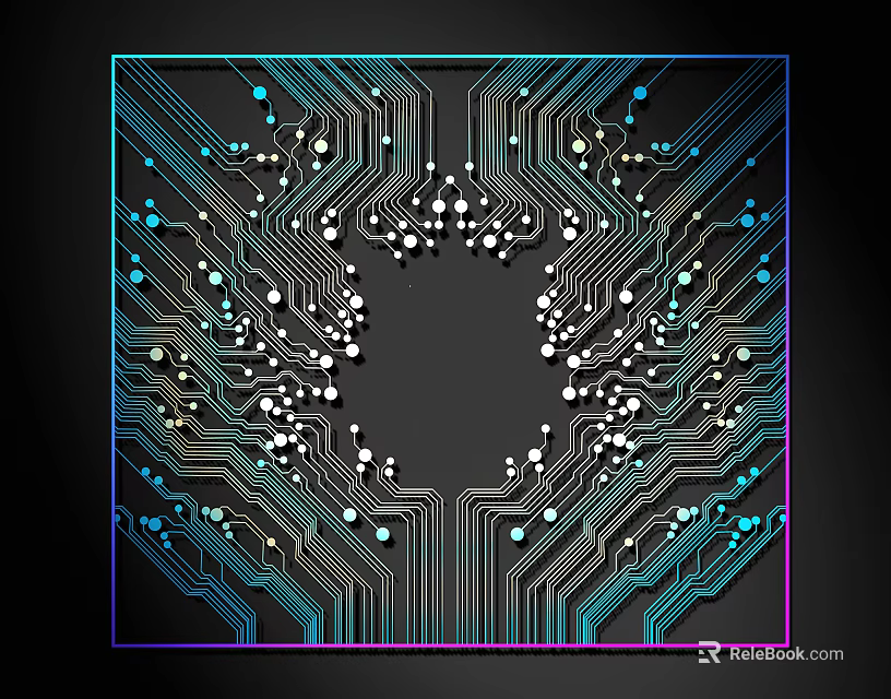 Detailed Electronic Circuit Board With Colorful Traces And Solder Points Design 3d model 