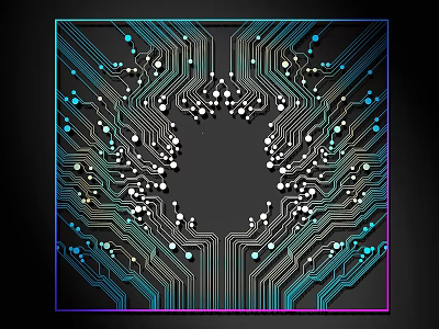 Detailed Electronic Circuit Board With Colorful Traces And Solder Points Design 3d model