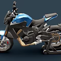 Modern Blue Motorcycle With Stylish Body Sleek Wheels And Black Seat