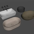 Modern wash basin counter basin combination 3d model