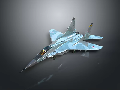 Realistic Fighter Jet Model With Camouflage Paint And Detailed Cockpit Design 3d model