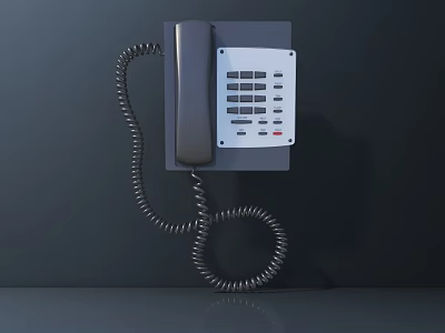Vintage Wall Mounted Landline Phone Classic Digital Communication Device For Home Office Use 3d model
