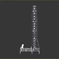 Tall Industrial Metal Equipment Structure With Platform Base And Support Framework