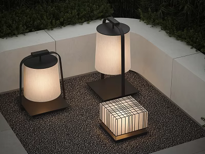 Modern Outdoor Lights With Different Styles For Garden Patio Decoration 3d model