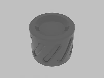 Gray Cylindrical Mechanical Component With Grooved Surface Design Details 3d model