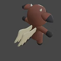 Cute Brown And White Cartoon Cow Character With Big Green Eyes Open Arms