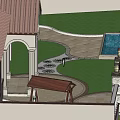 Courtyard Garden SU Model 3d model