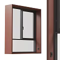 Modern Casement Window With Brown Aluminum Frame And Clear Glass Design