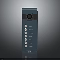 Blue Vertical Control Panel Device With Circular Knob And Function Icons 3d model