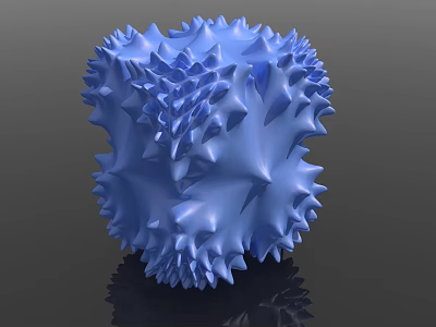 Modern Blue Spiky Cube Decorative Ornament Set For Home Decor 3d model