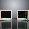 Animal Medical Monitor Displaying ECG Readings And Vital Signs Data