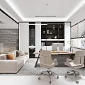 Modern Public Office Space With Open Layout Desks Computers Office Chairs And Green Plants