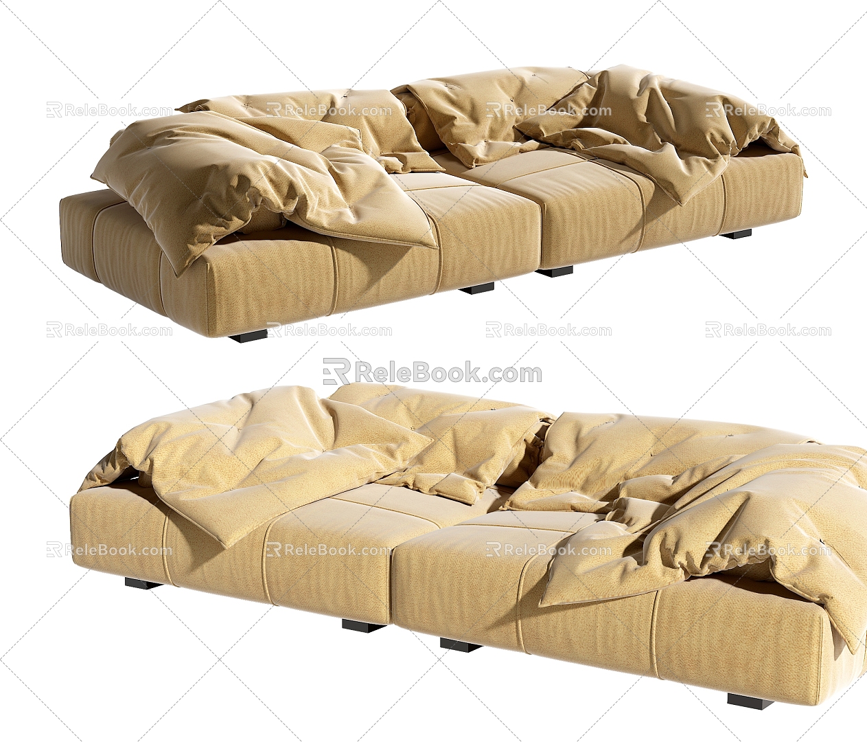 Baxter two-seat sofa 3d model