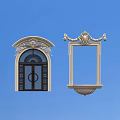 Ornate Architectural Frames With Arched Design And Carved Decorative Details
